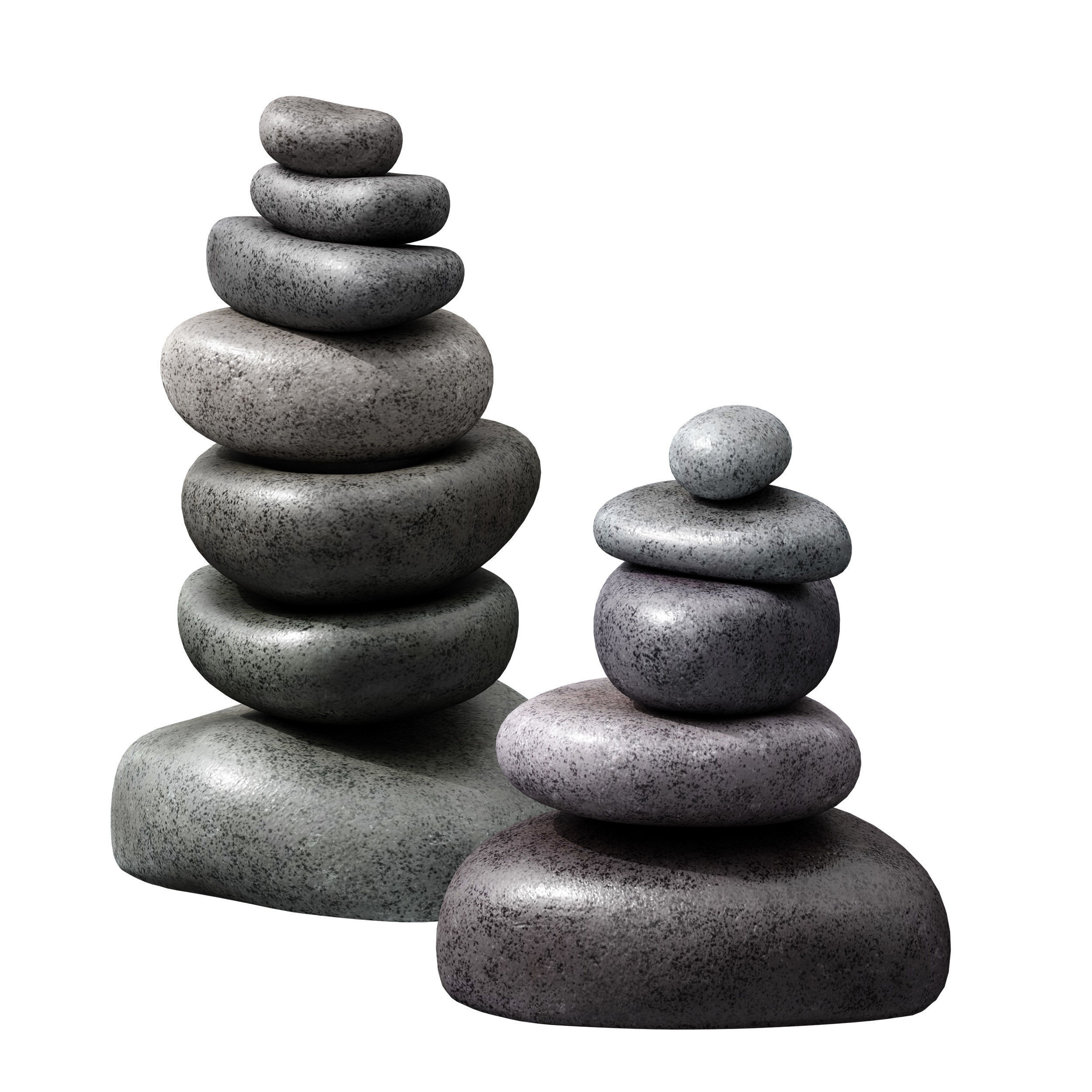 Stack of stones Zen stones Low-poly 3D model_3