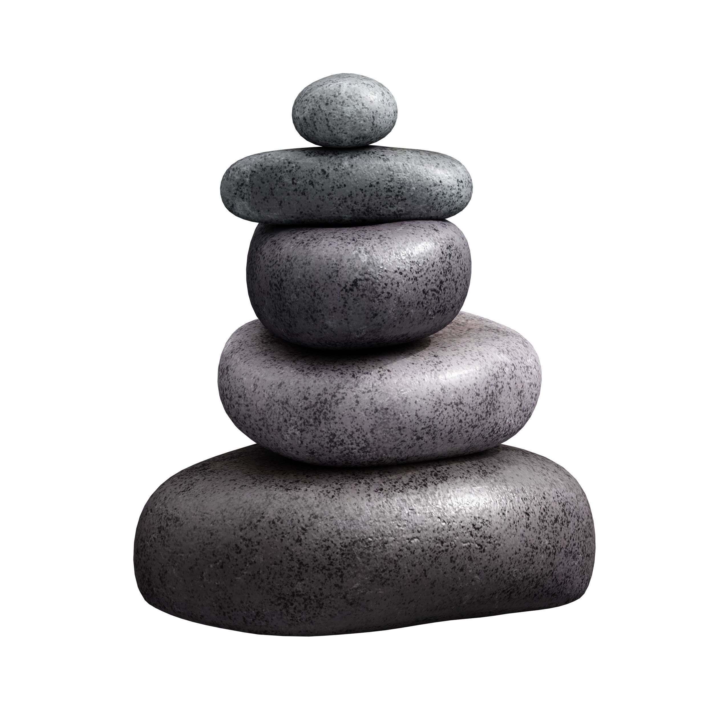 Stack of stones Zen stones Low-poly 3D model_9
