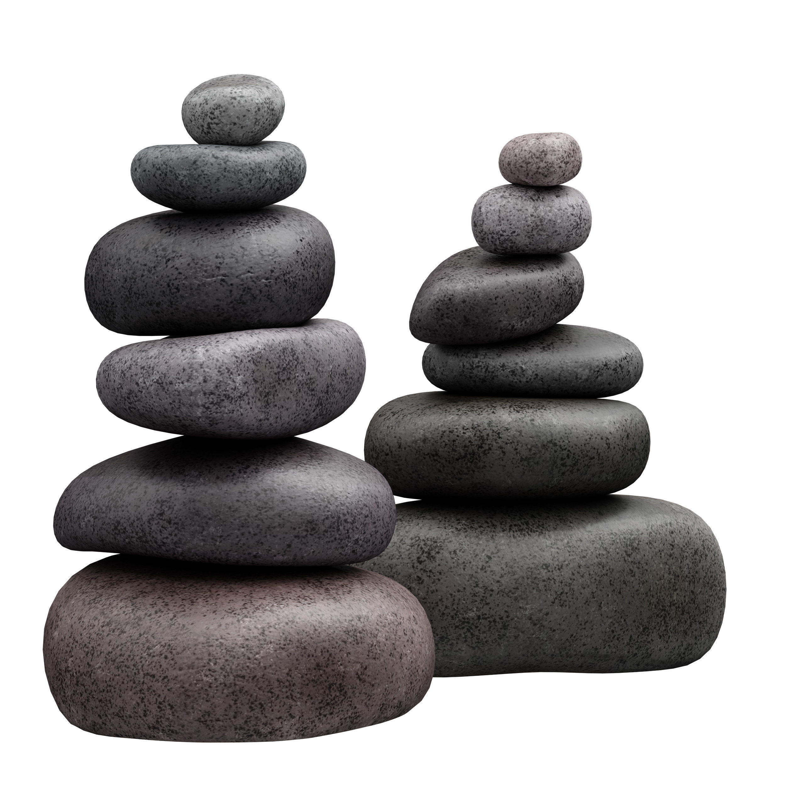 Stack of stones Zen stones Low-poly 3D model_5