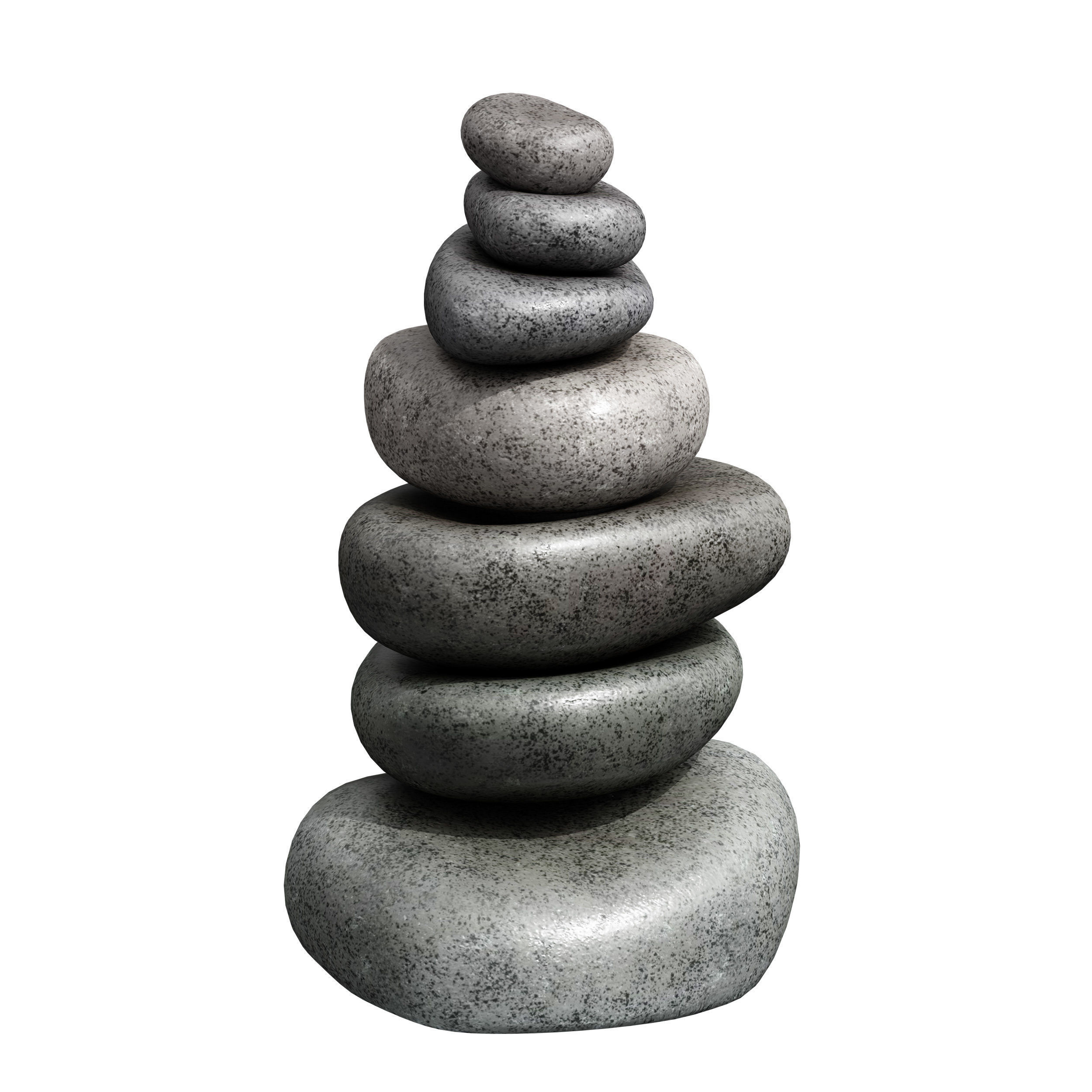 Stack of stones Zen stones Low-poly 3D model_8