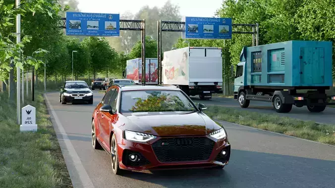 Thai traffic road 3D model