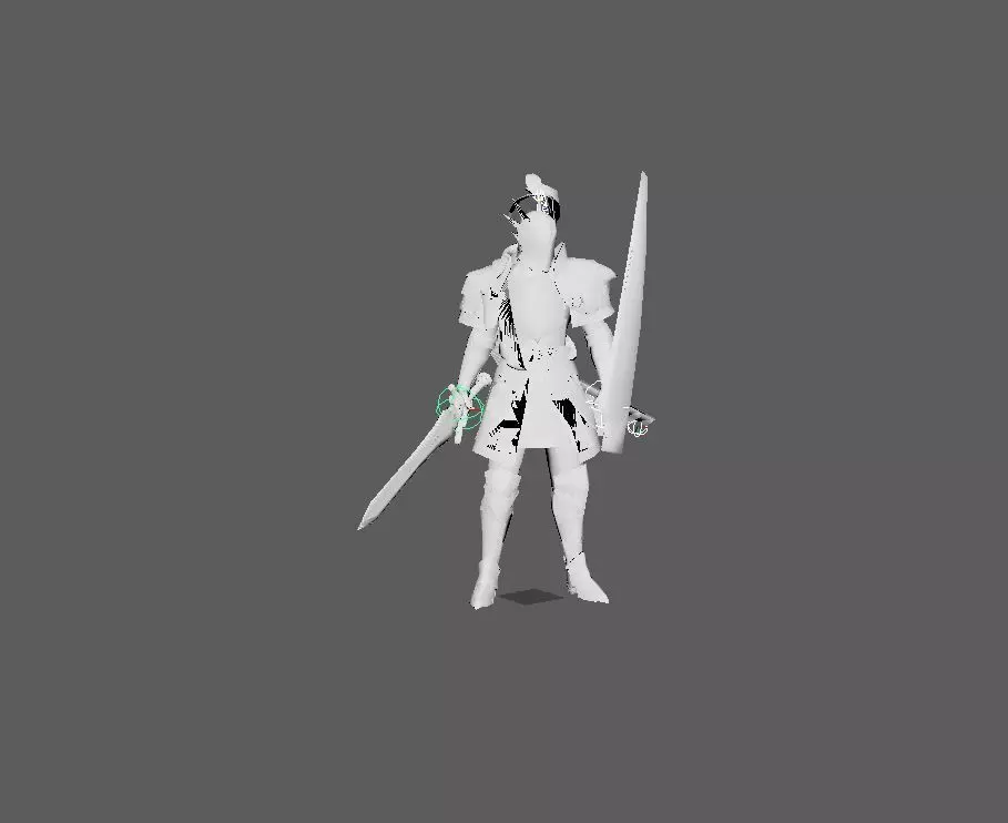 warrior model Low-poly 3D model_0