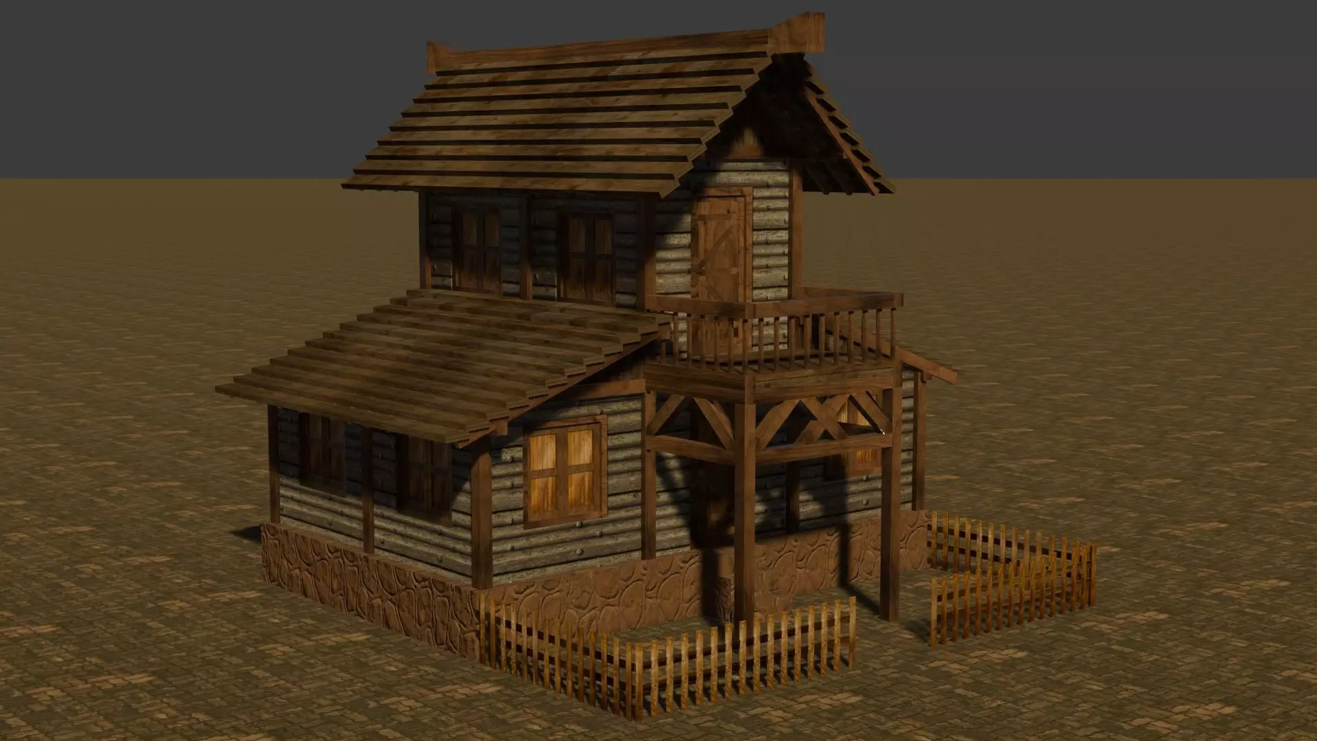 Medieval house ten 15 Free low-poly 3D model