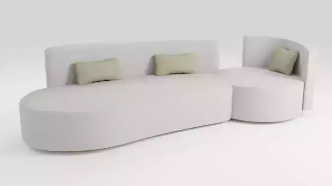 Designer sofa in Scandinavian style in light colors