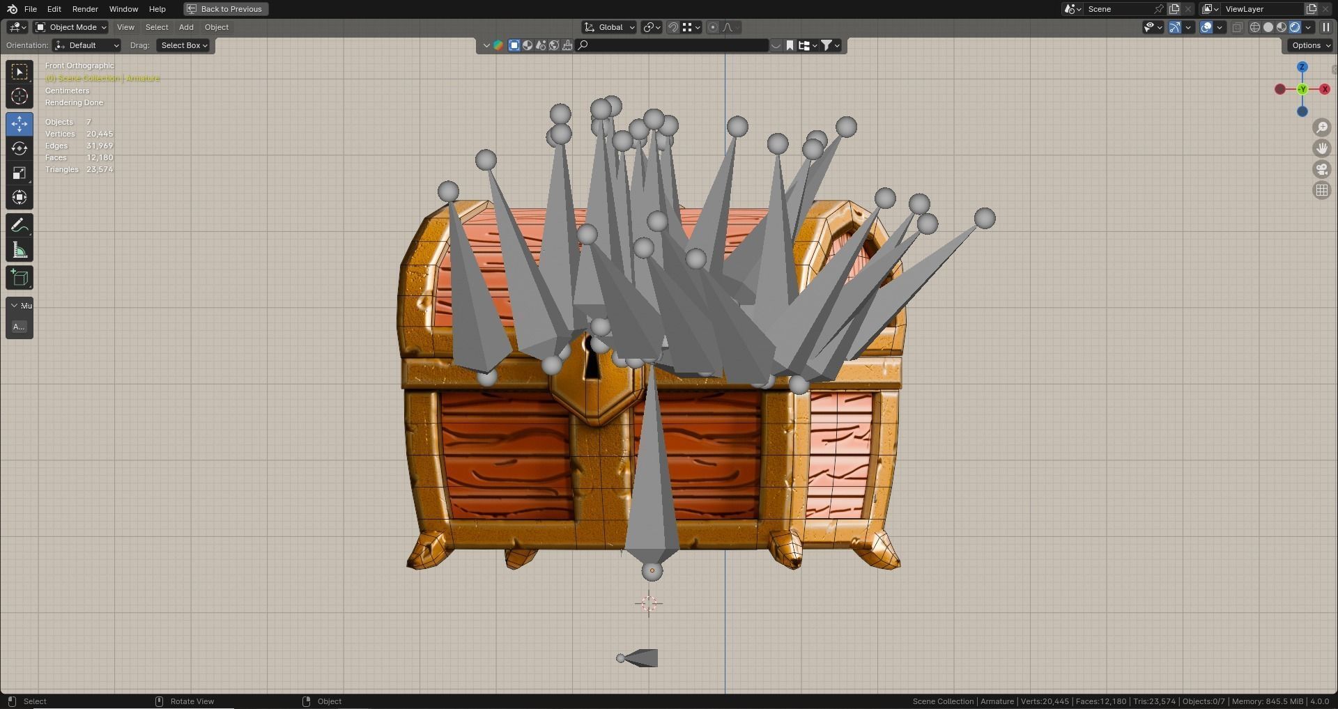 Low poly - Stylized Game Items - Treasure Chest Low-poly 3D model_8