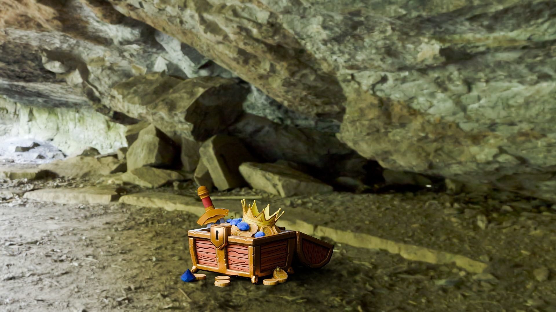 Low poly - Stylized Game Items - Treasure Chest Low-poly 3D model_11