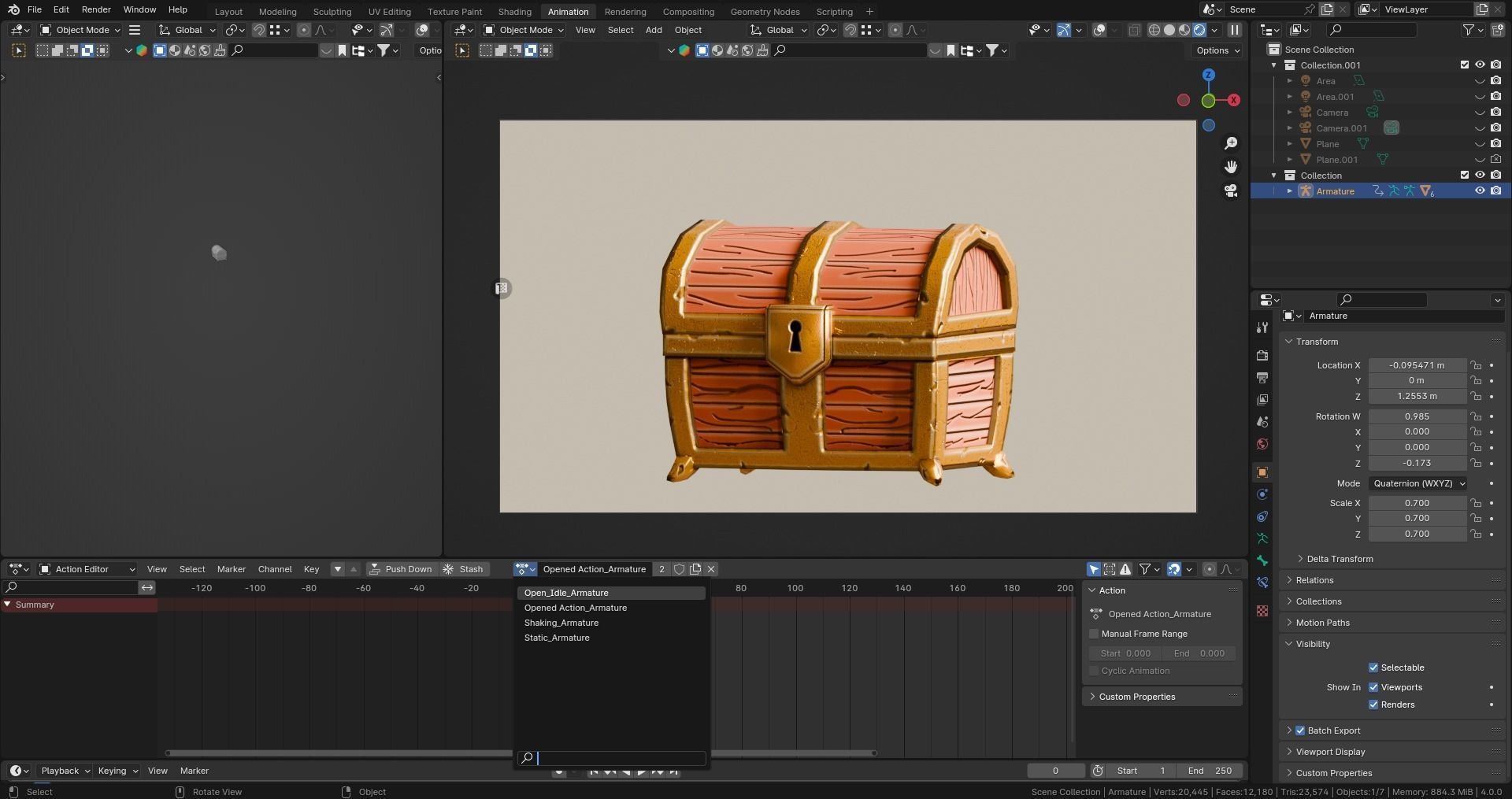 Low poly - Stylized Game Items - Treasure Chest Low-poly 3D model_7