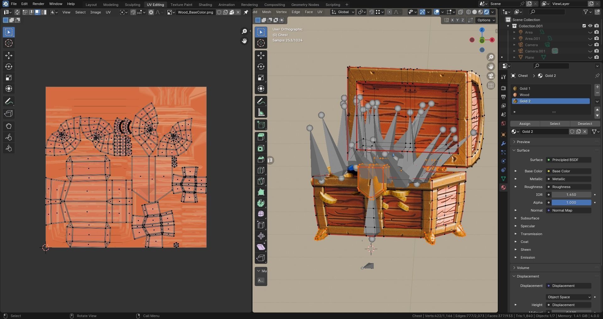 Low poly - Stylized Game Items - Treasure Chest Low-poly 3D model_10