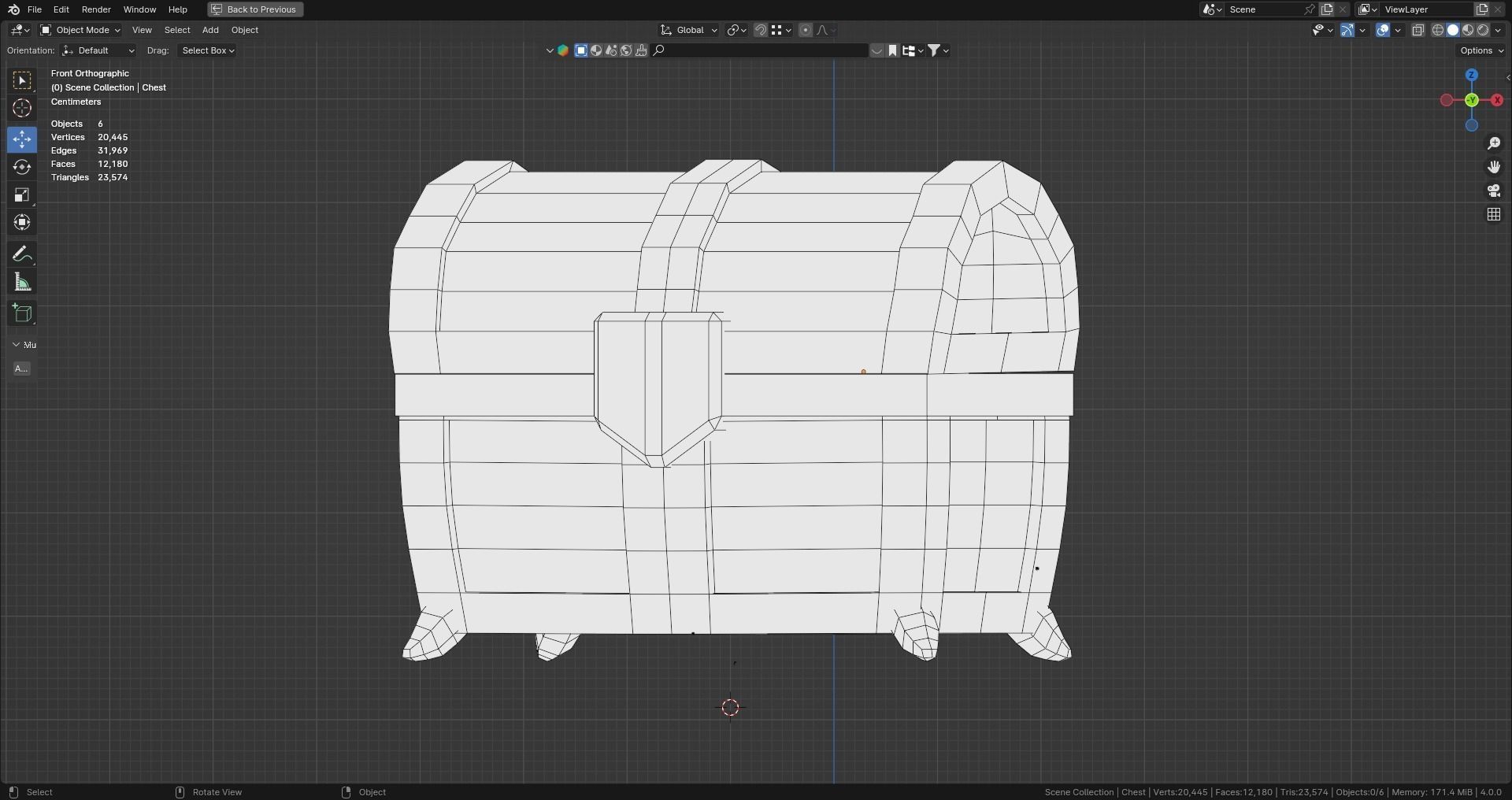 Low poly - Stylized Game Items - Treasure Chest Low-poly 3D model_6