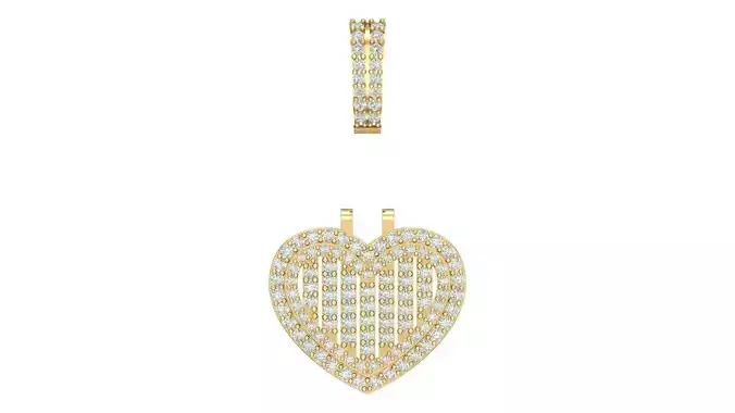 hiphop heart pendant