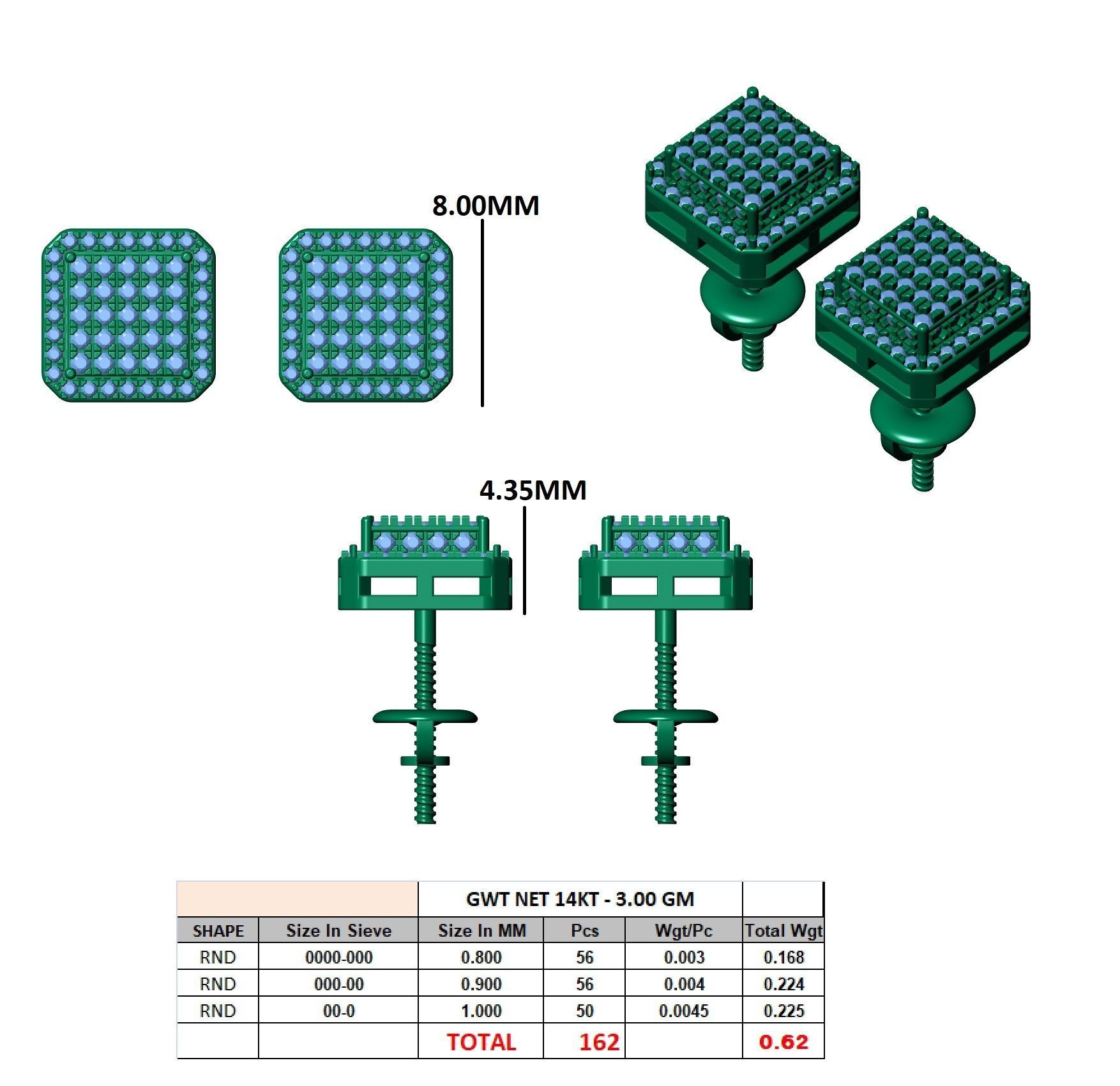 Earring 3D print model_13