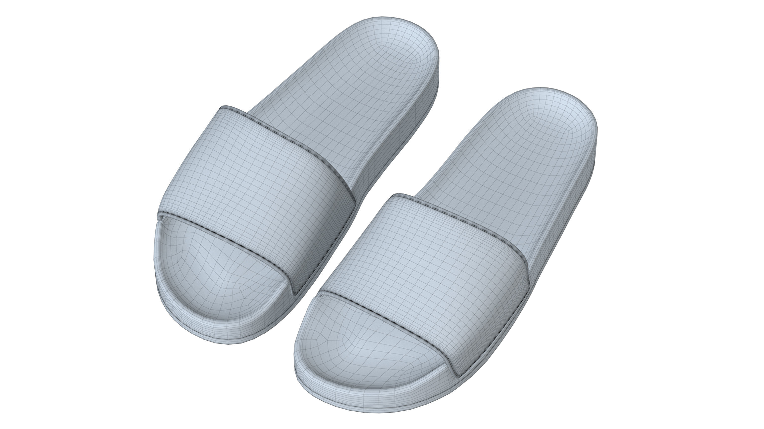 Slippers Low-poly 3D model_6