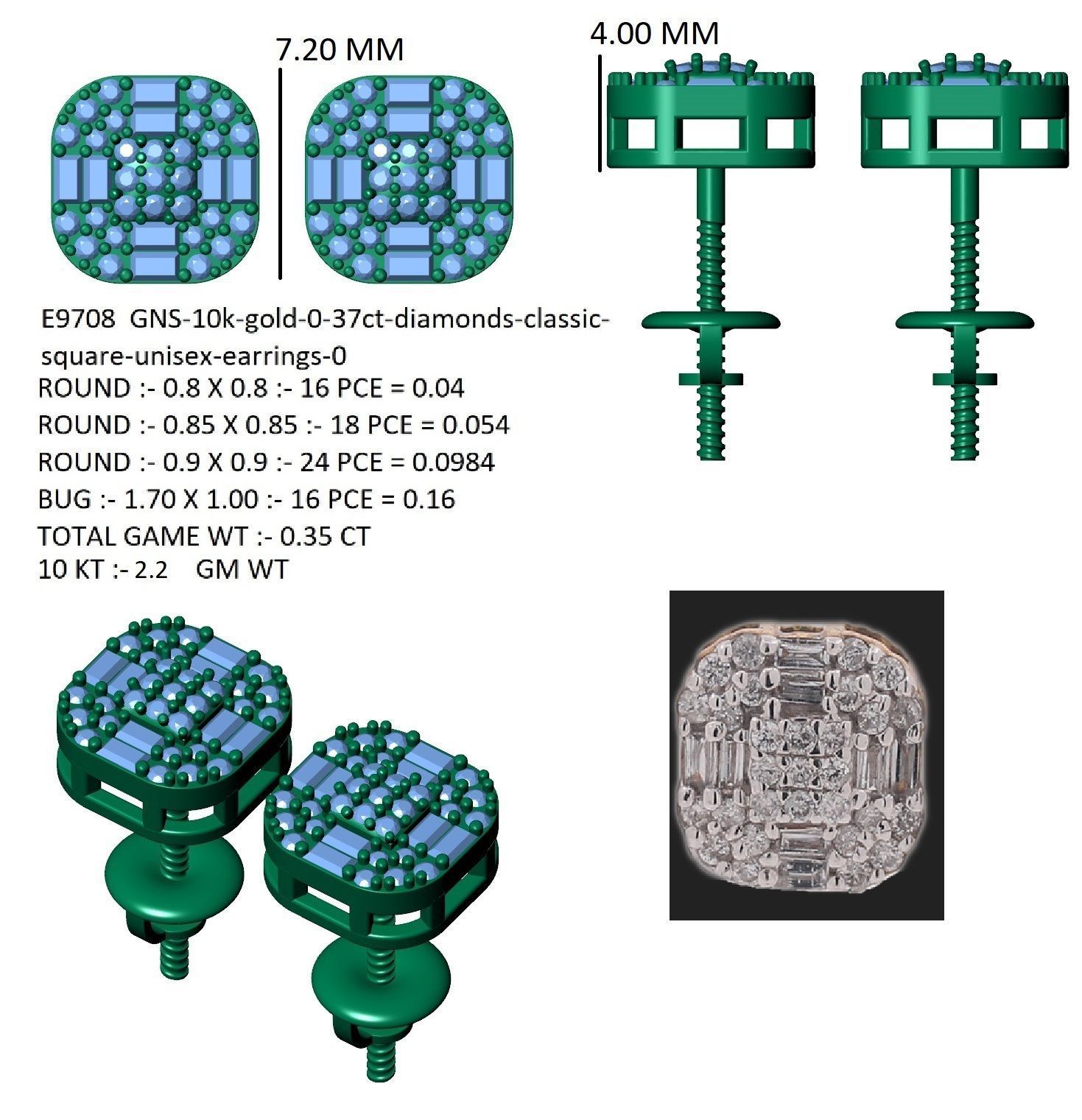Earring 3D print model_13