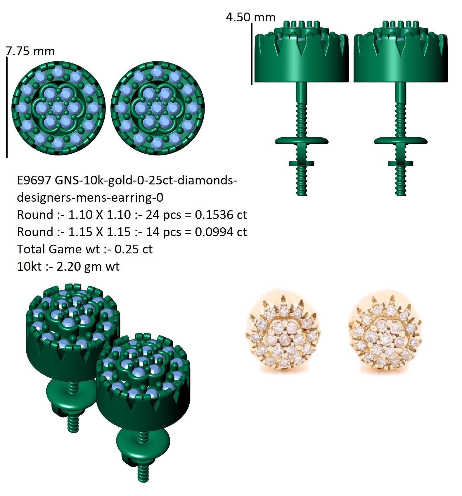 Earring 3D print model_5