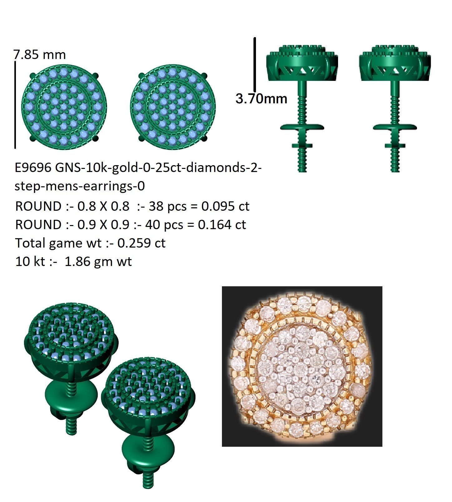 Earring 3D print model_13