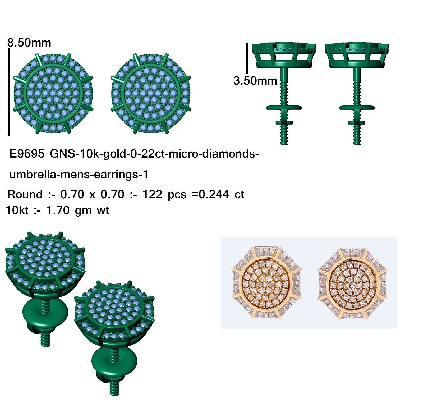 Earring 3D print model_13