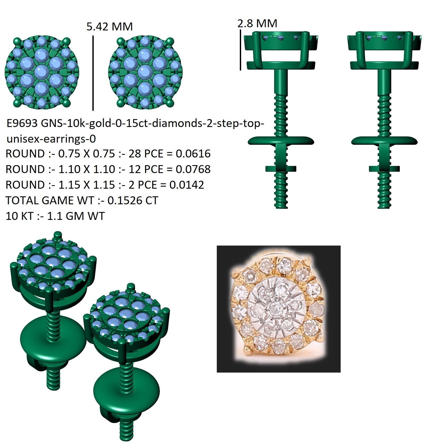 Earring 3D print model_13