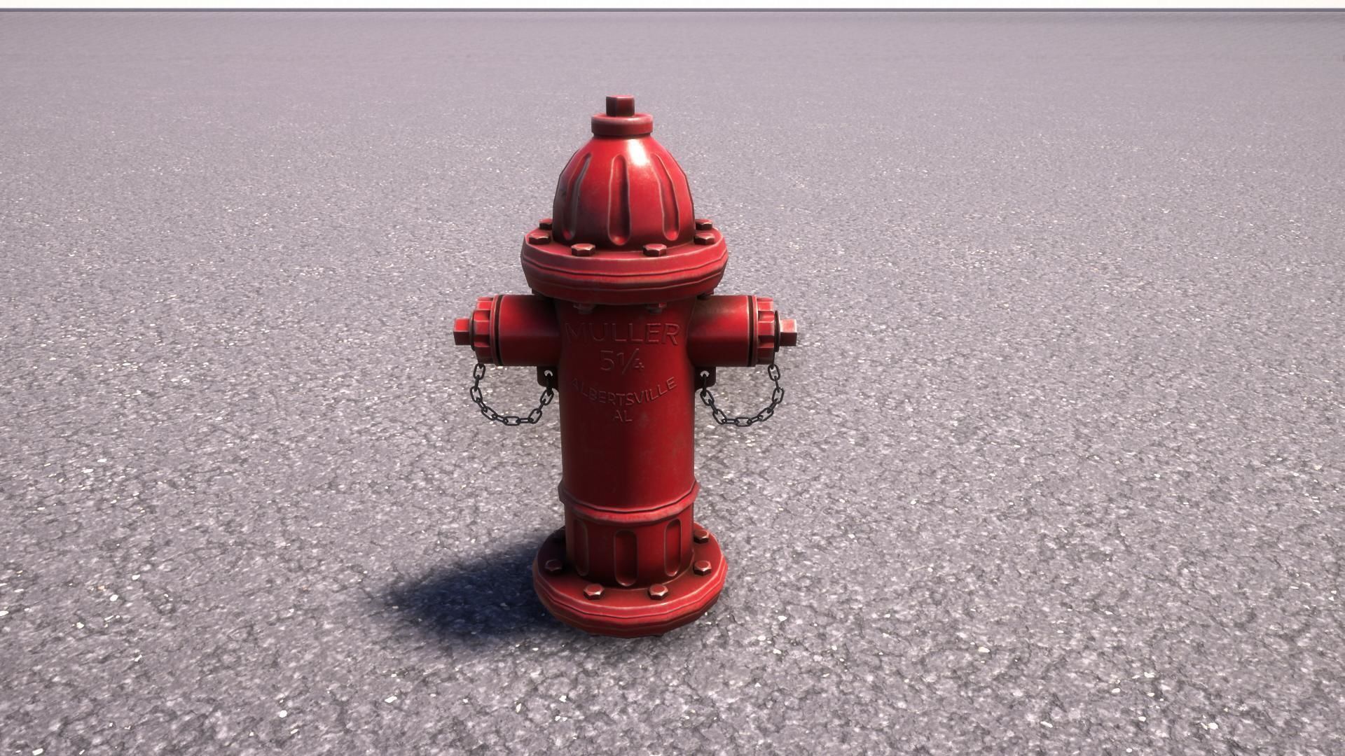 US fire hydrant Low-poly 3D model_10