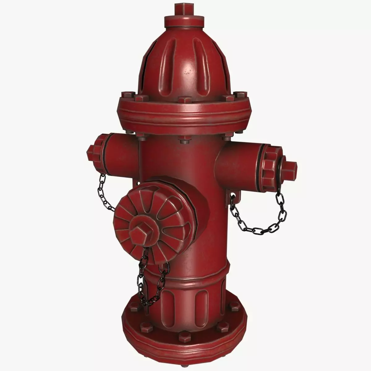 US fire hydrant Low-poly 3D model_0