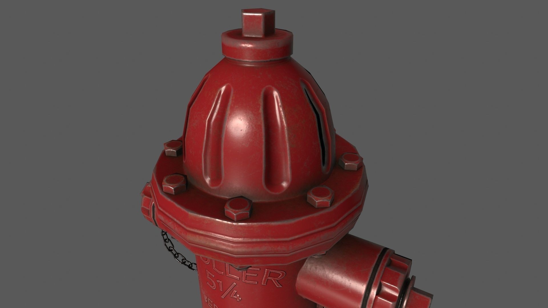 US fire hydrant Low-poly 3D model_3