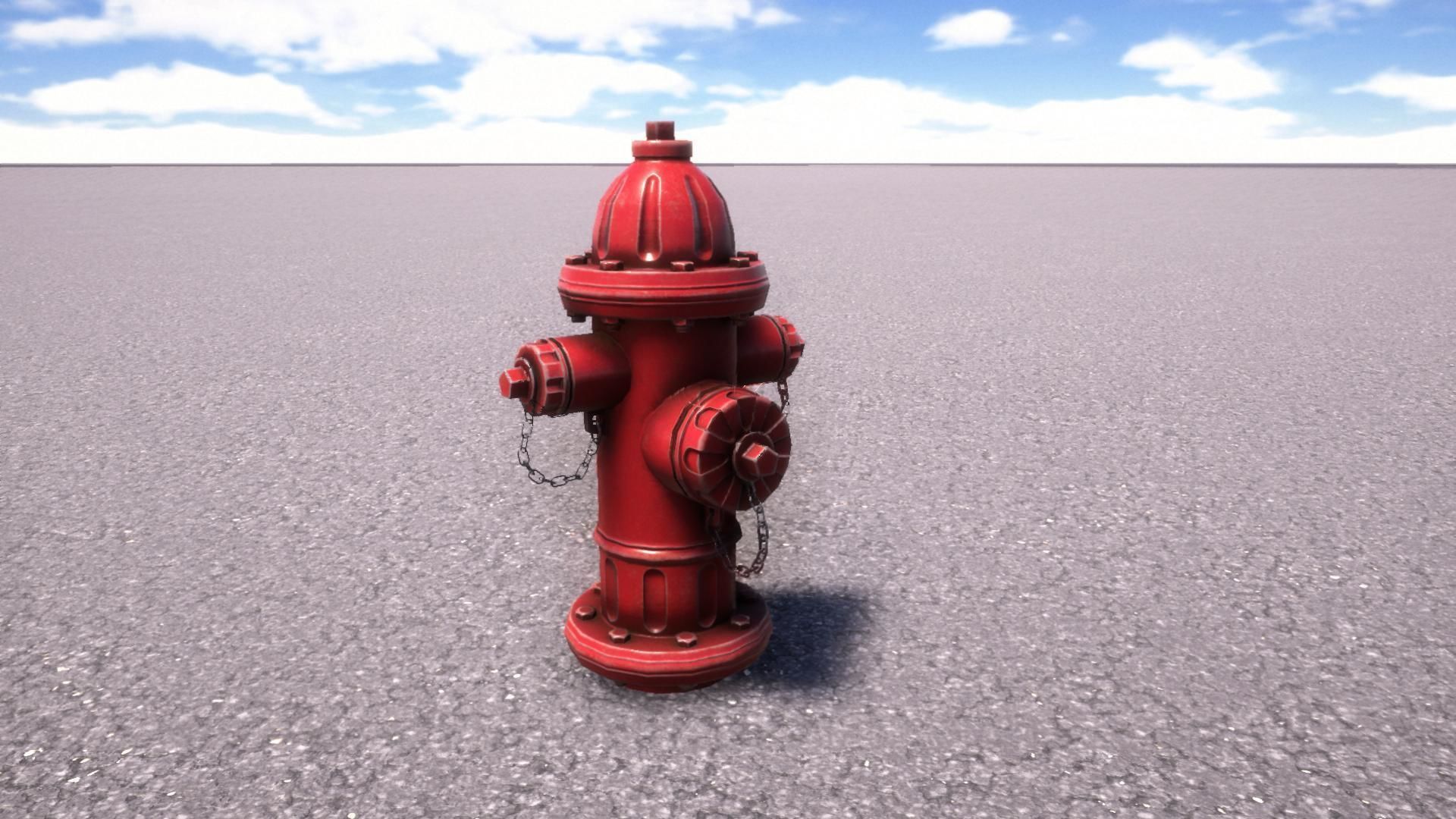 US fire hydrant Low-poly 3D model_9