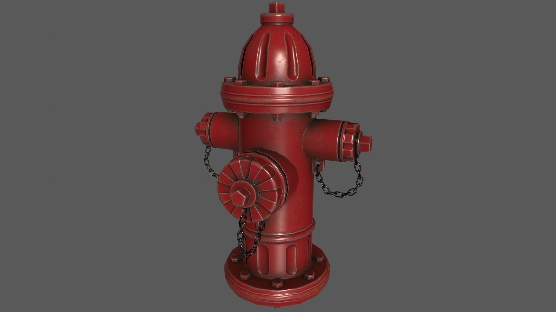 US fire hydrant Low-poly 3D model_1