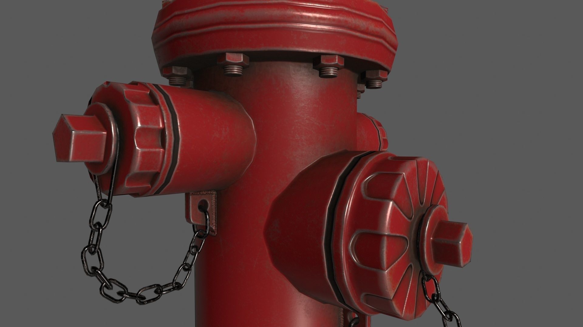 US fire hydrant Low-poly 3D model_4