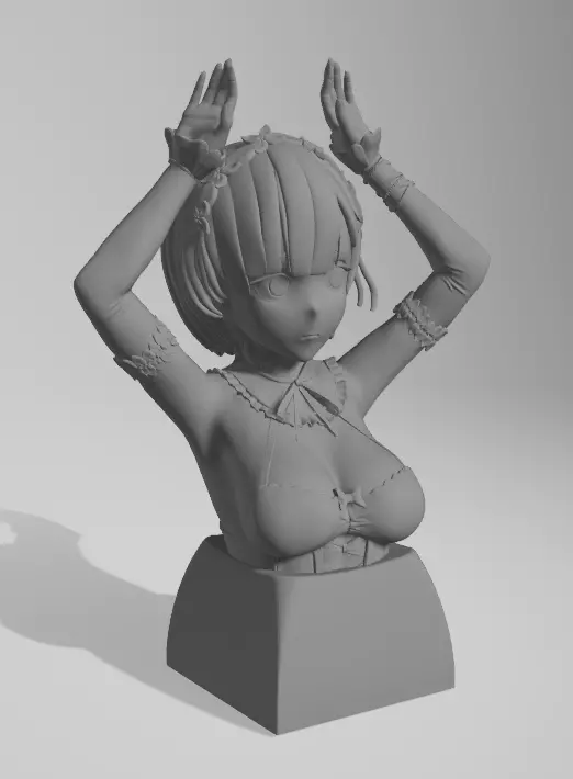 Rem Re zero keycaps  3D print model_0