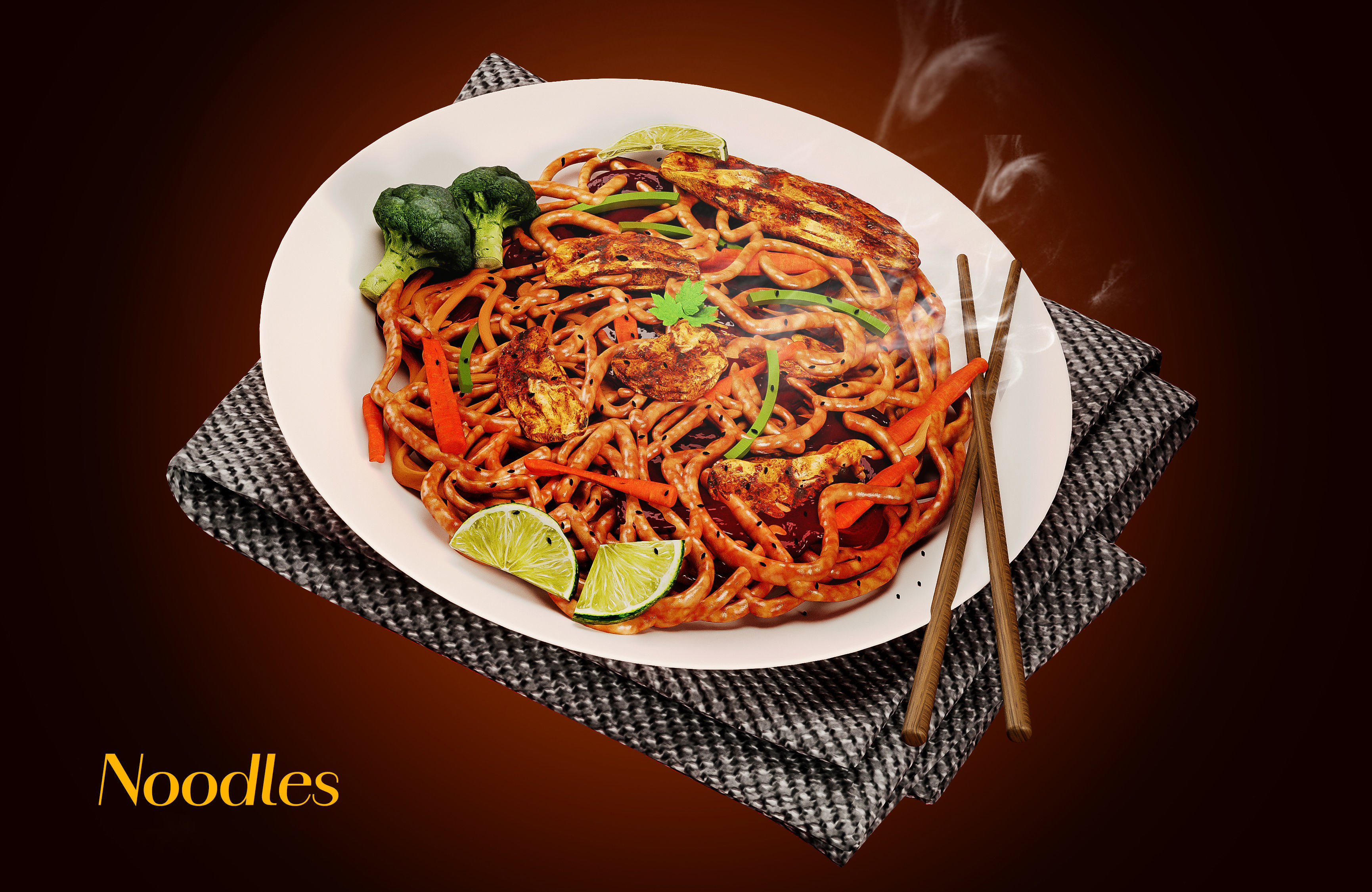 delicious noodles  3D model_1