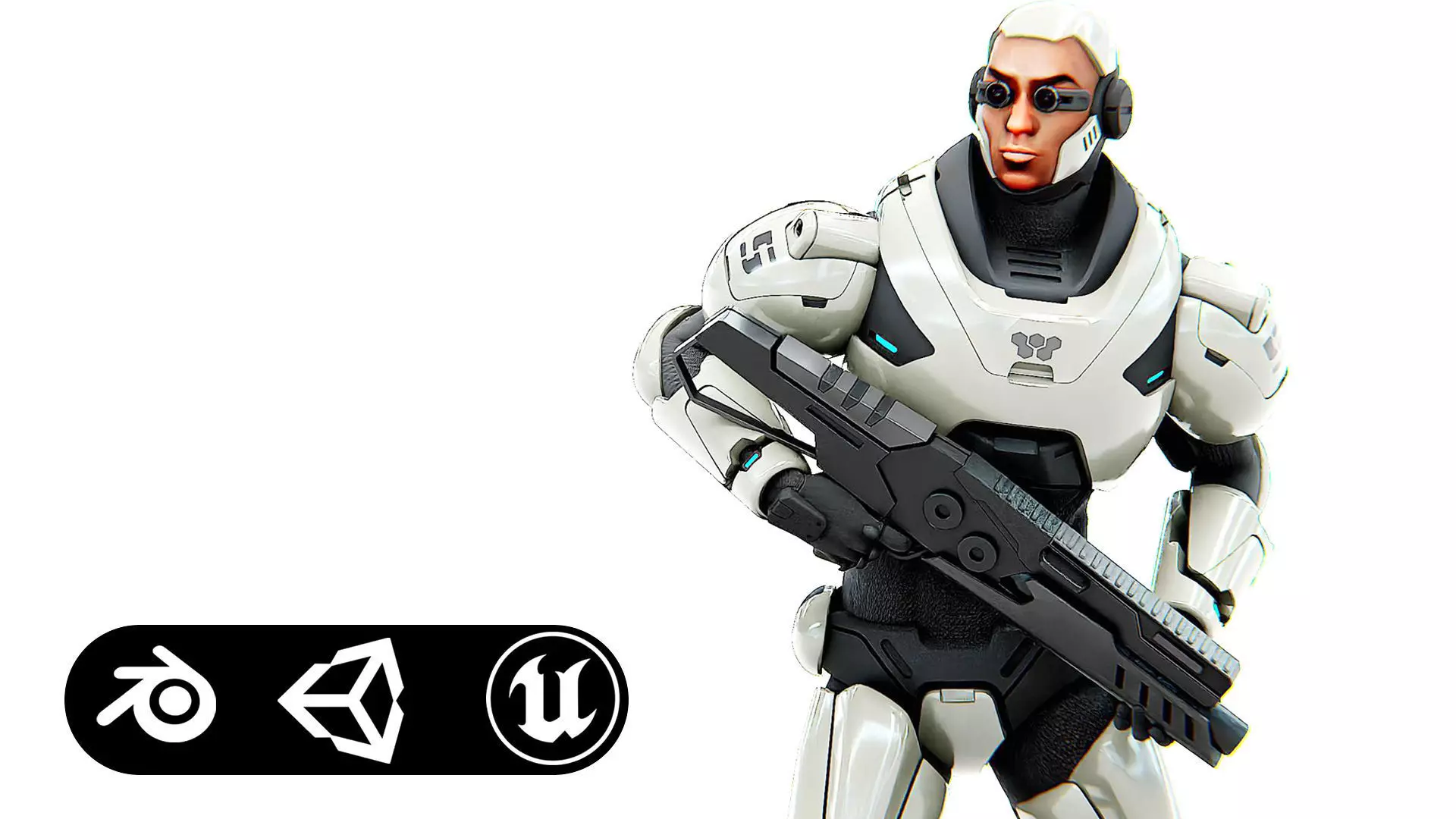 CYBORG SOLDIER F-200 Rigged for Unreal Engine - Unity - MIXAMO 3D model