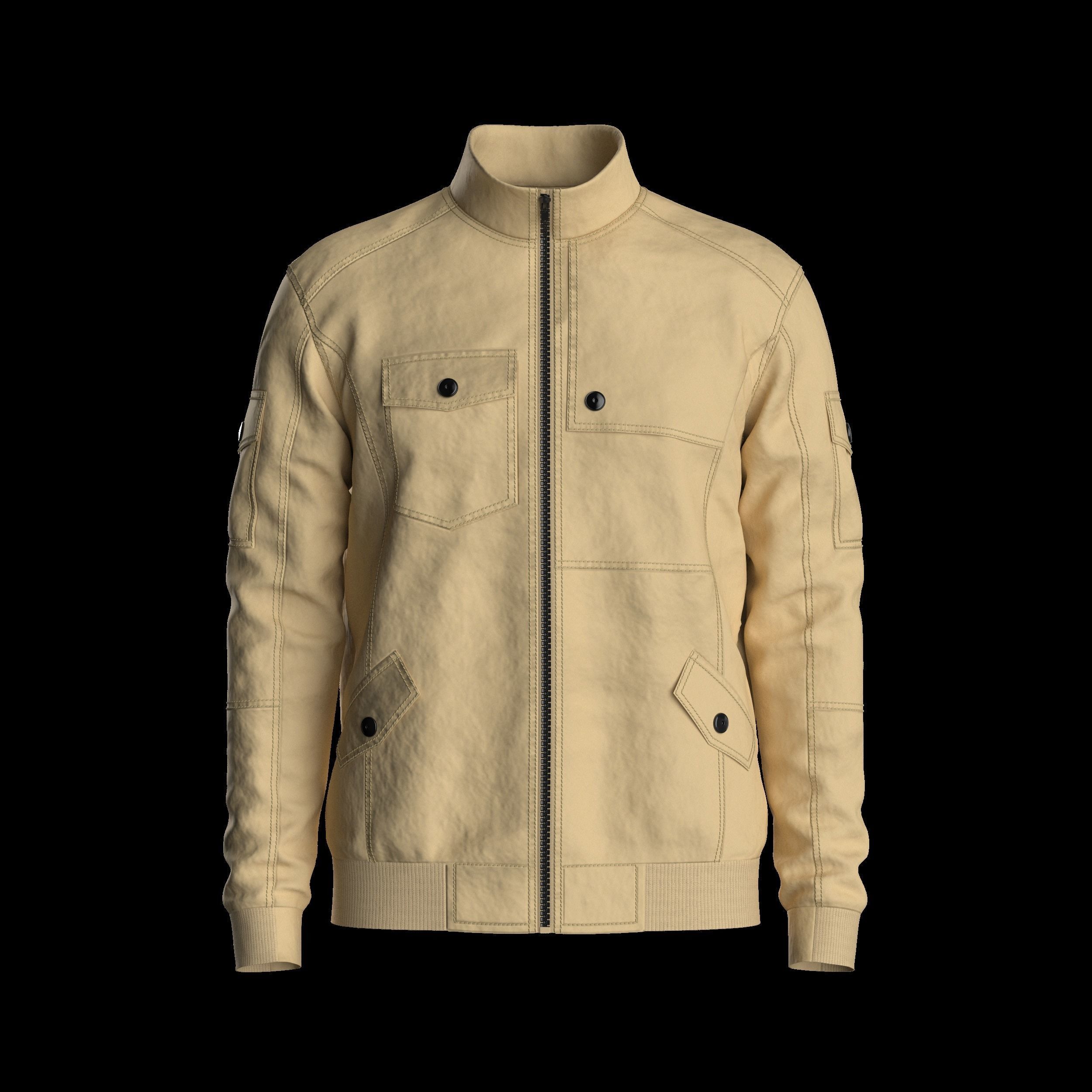 Mens Bomber Jacket 3D Model 3D model_5