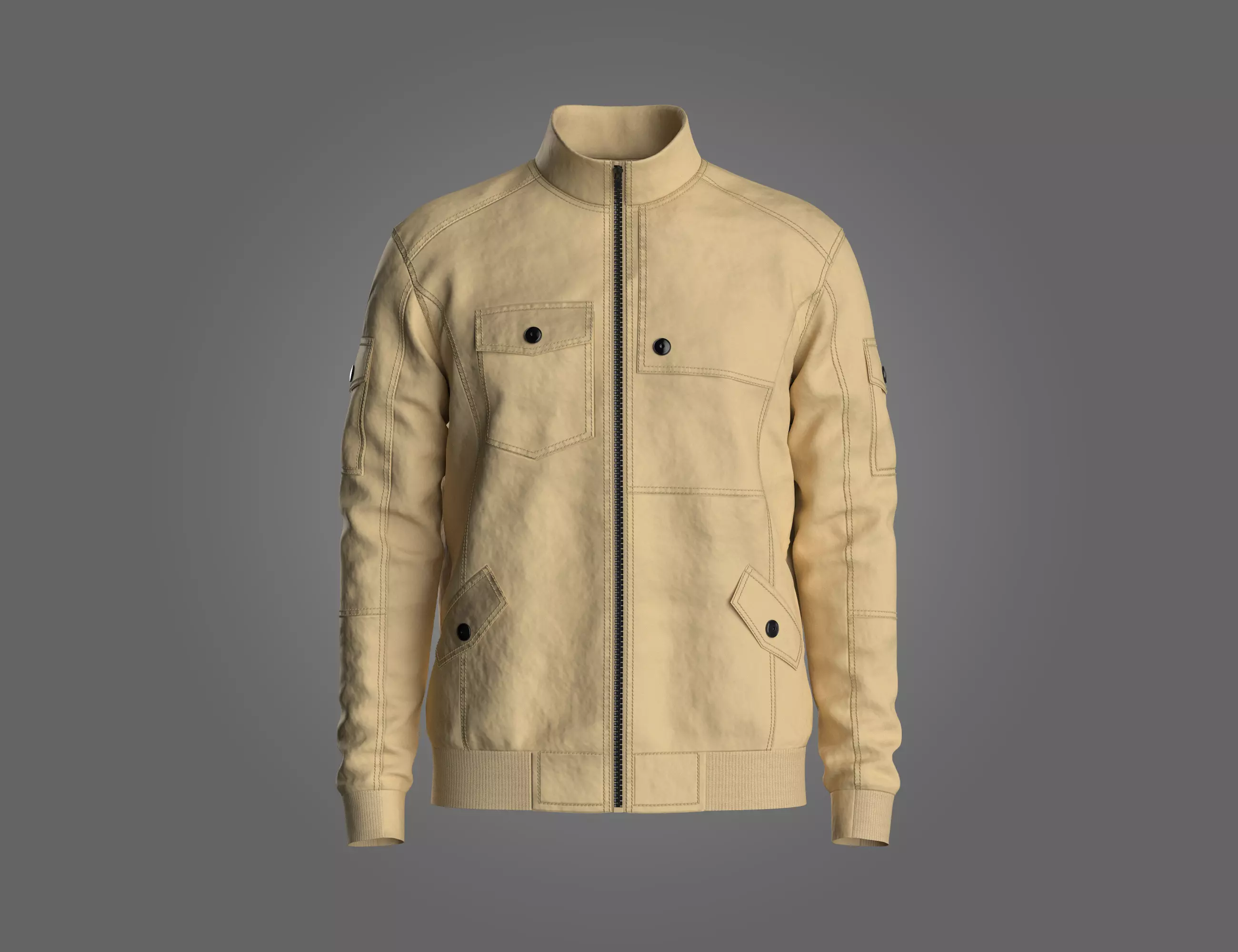 Mens Bomber Jacket 3D Model 3D model_0