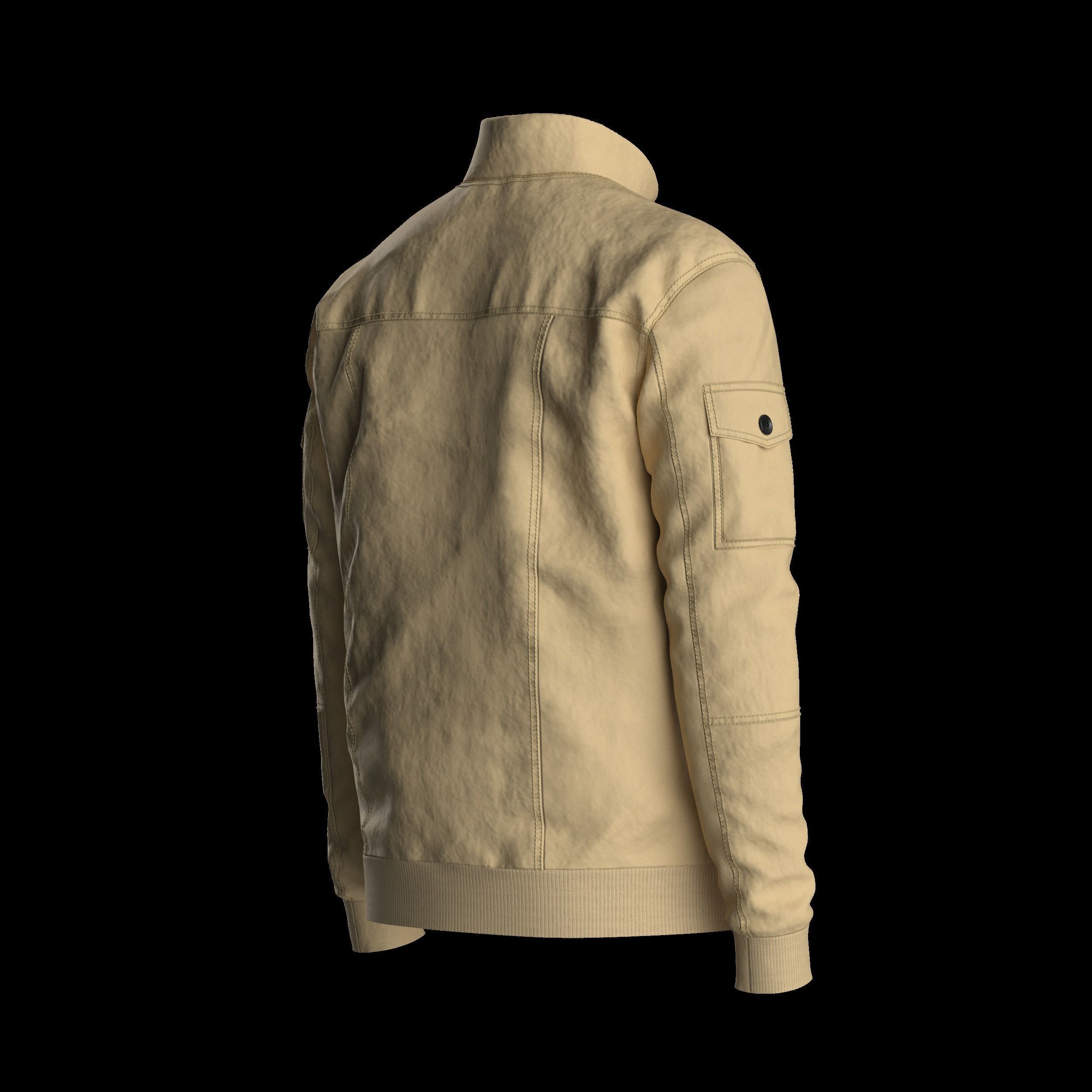 Mens Bomber Jacket 3D Model 3D model_10
