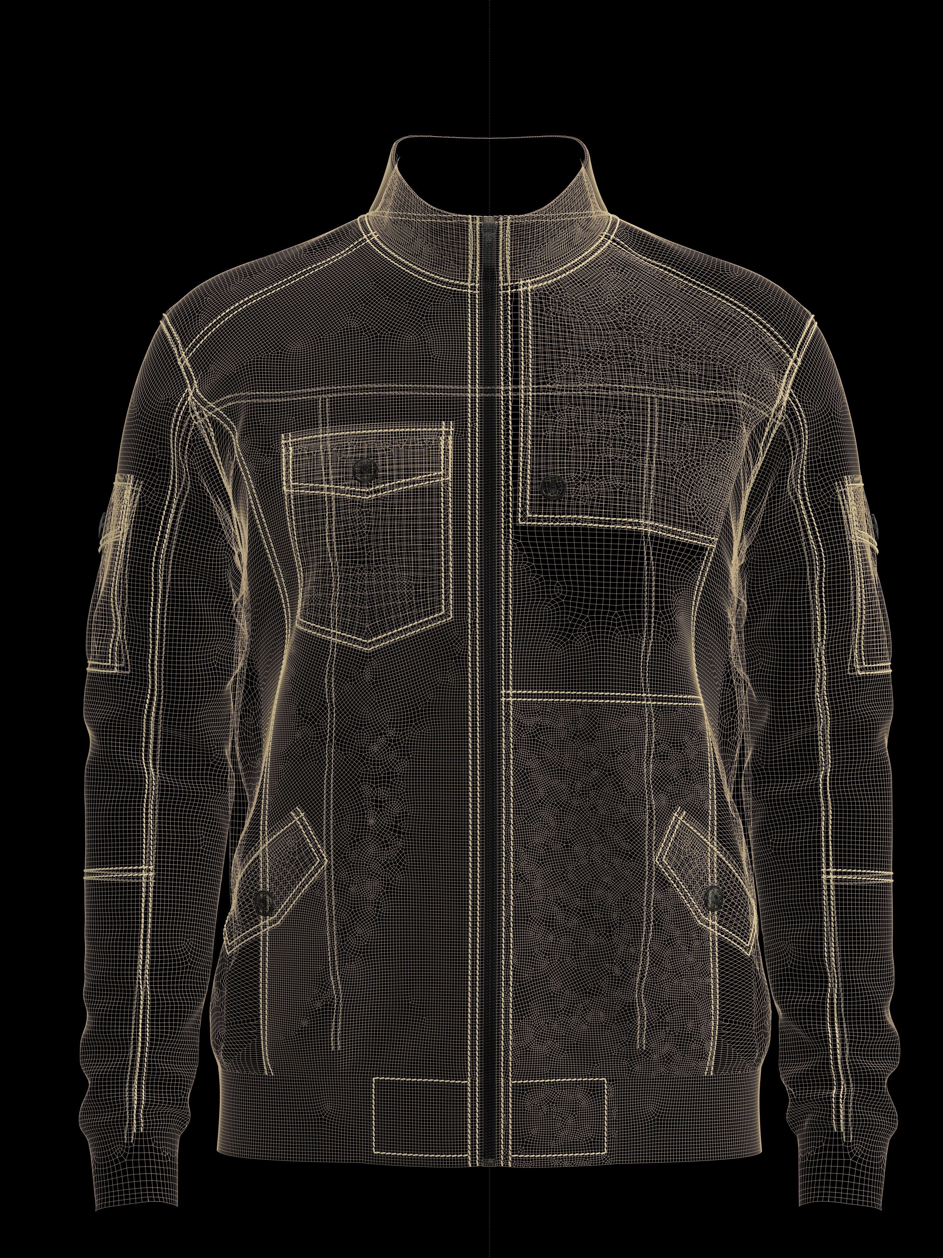Mens Bomber Jacket 3D Model 3D model_3