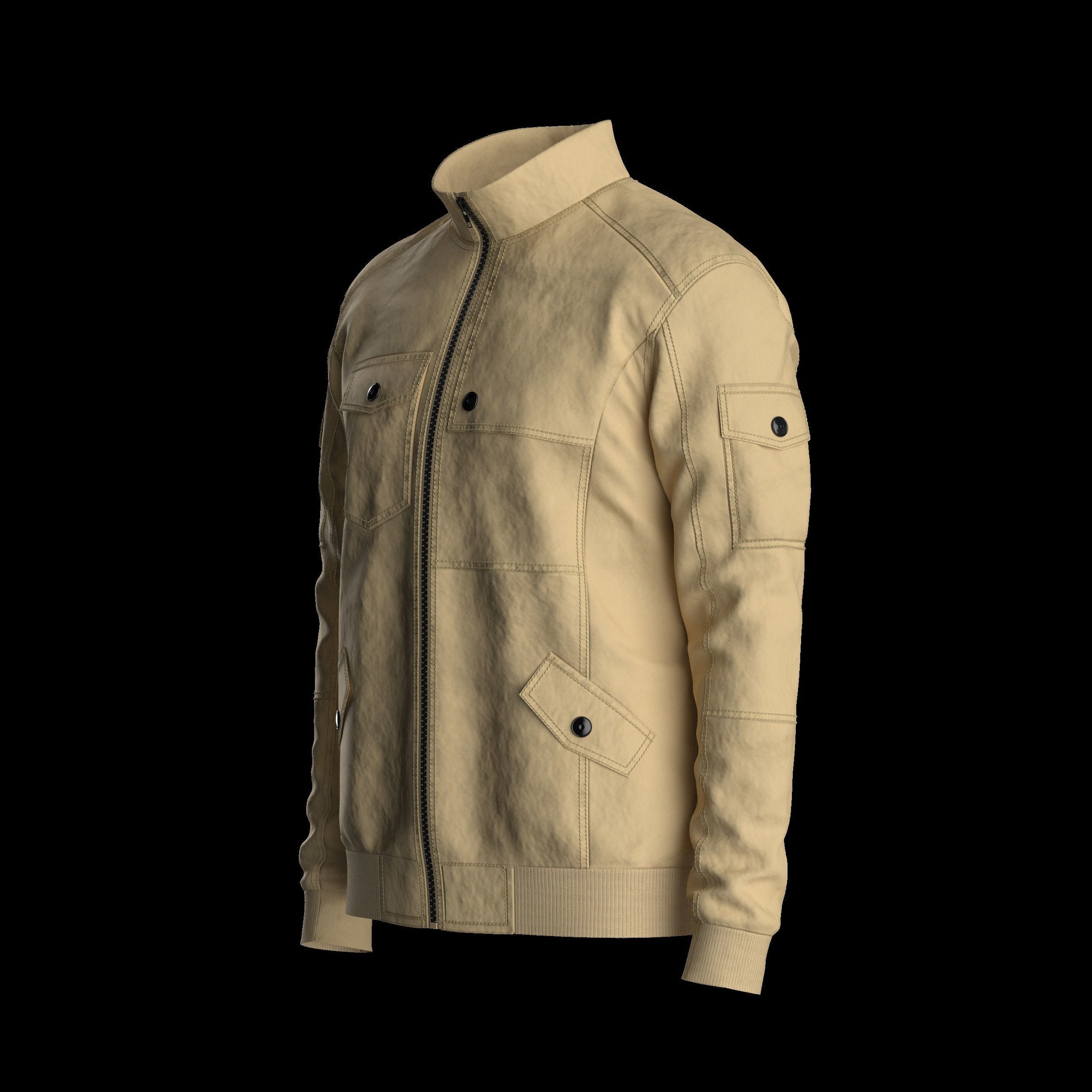 Mens Bomber Jacket 3D Model 3D model_7
