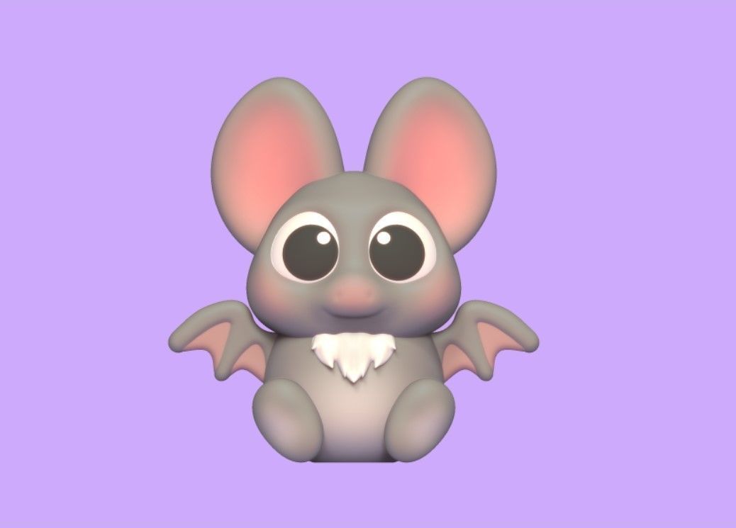 Round Bat 3D print model_1