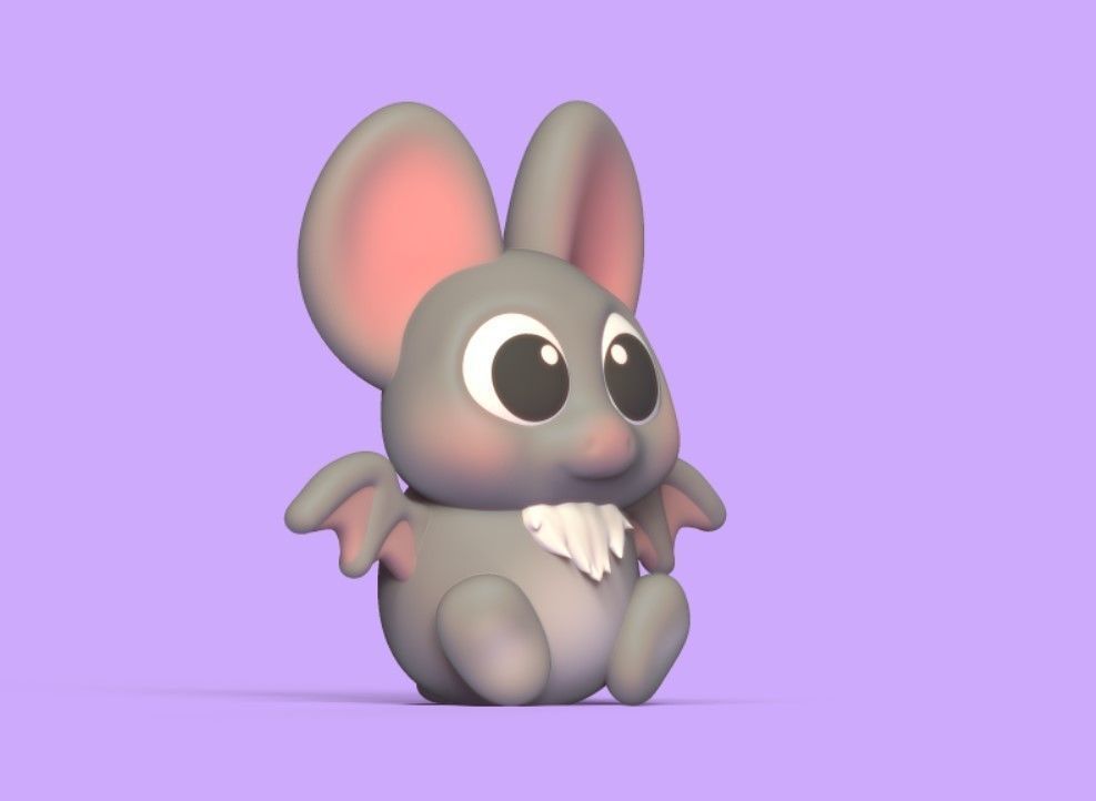 Round Bat 3D print model_2