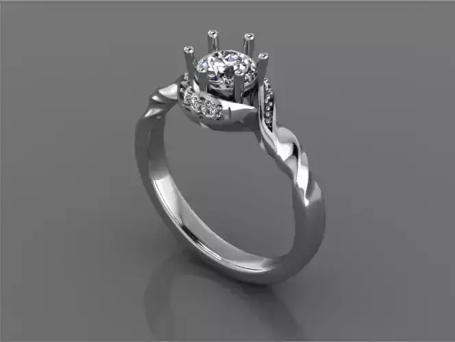 Engagement Ring 3 3DM STL OBJ MTL