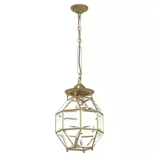 Adolf Loos lamp in cubic shape with cutted glass and bronze  