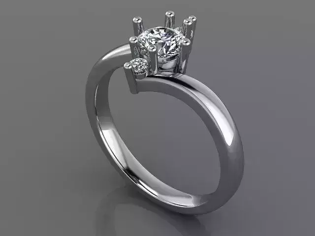 Engagement Ring 4 3DM STL OBJ MTL