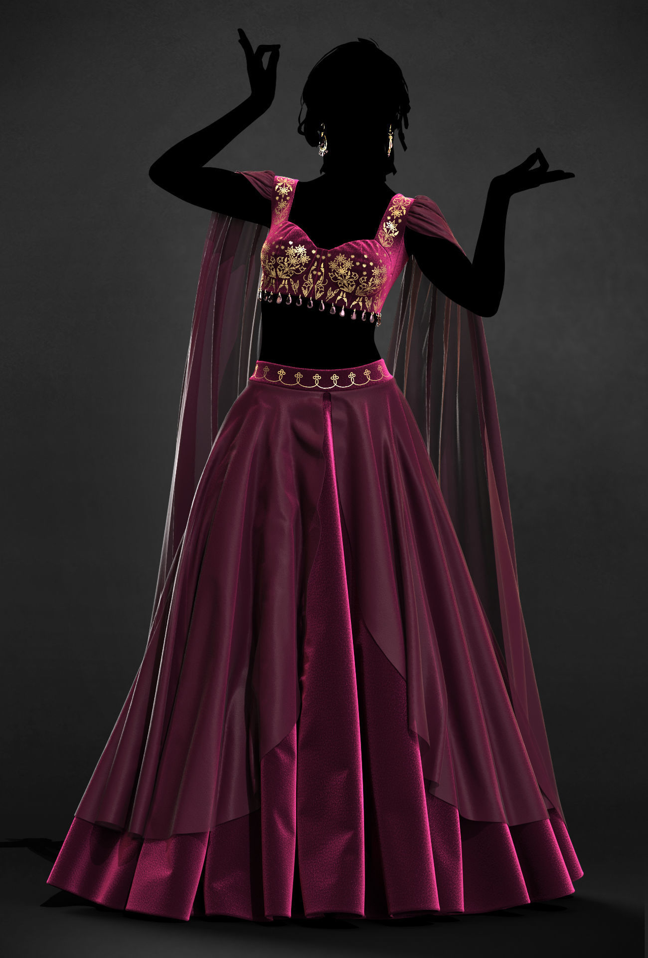 Female outfit 18 - Marvelous Designer project and OBJ 3D model_1