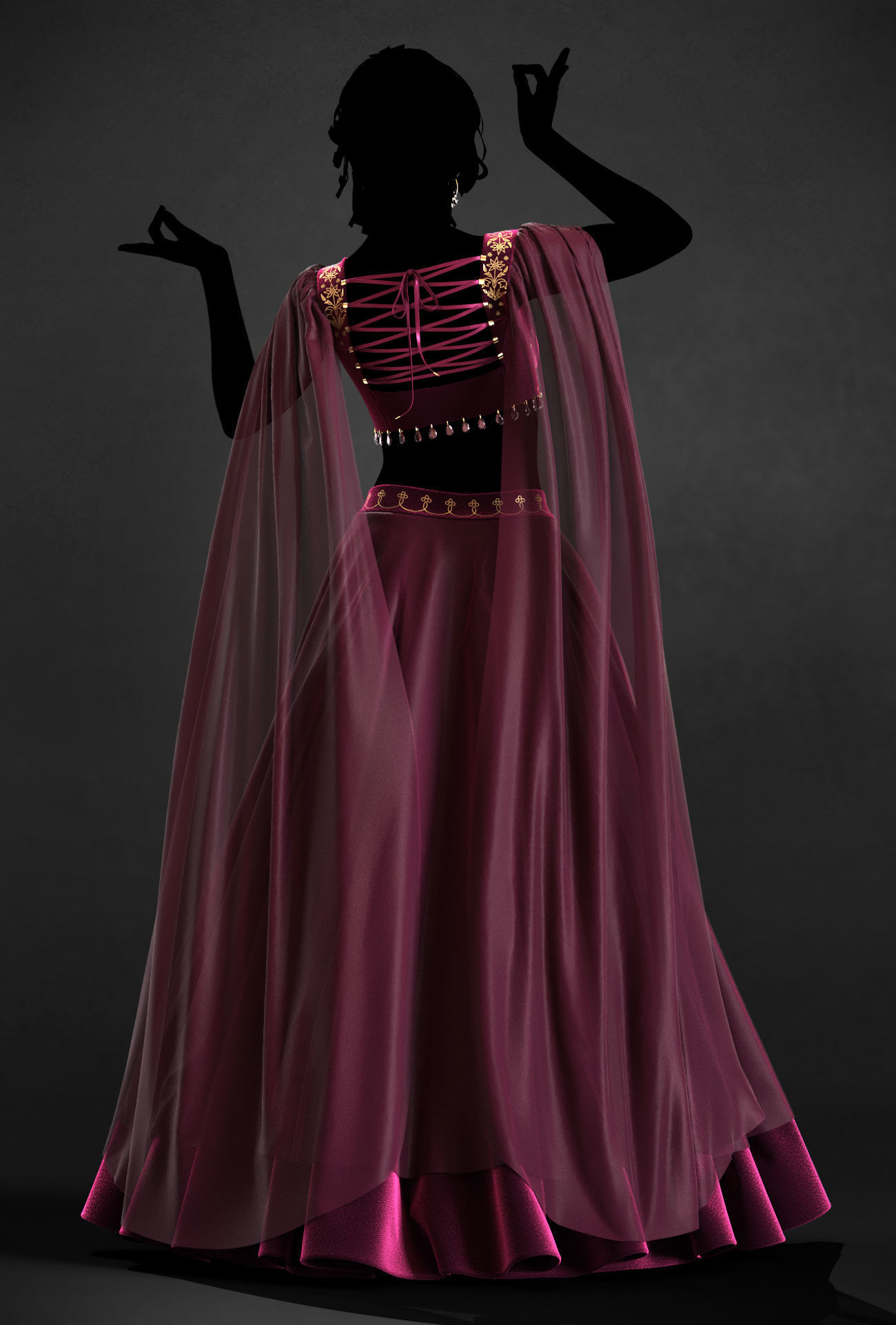 Female outfit 18 - Marvelous Designer project and OBJ 3D model_2