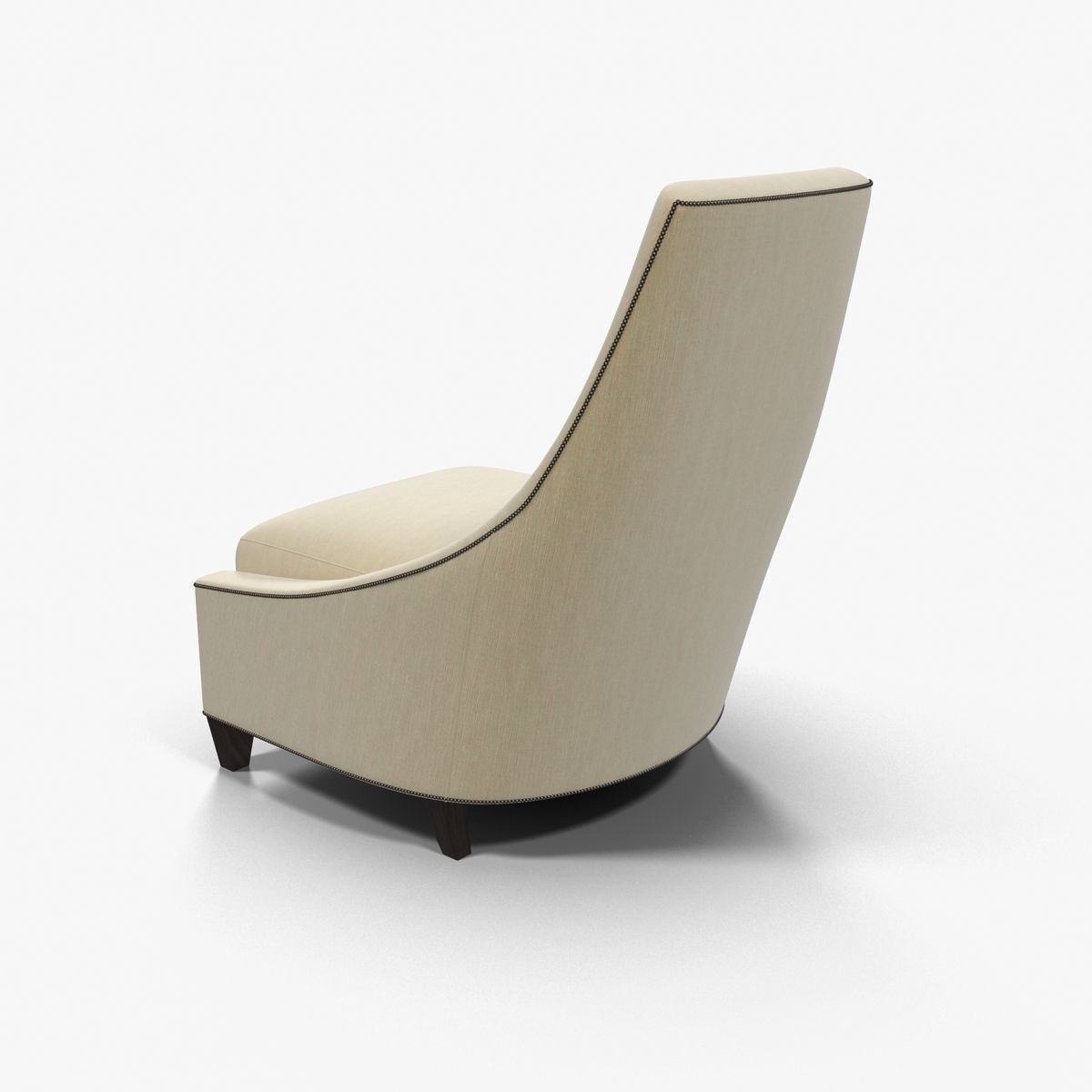 Baker Bel Air Lounge Chair Low-poly 3D model_12