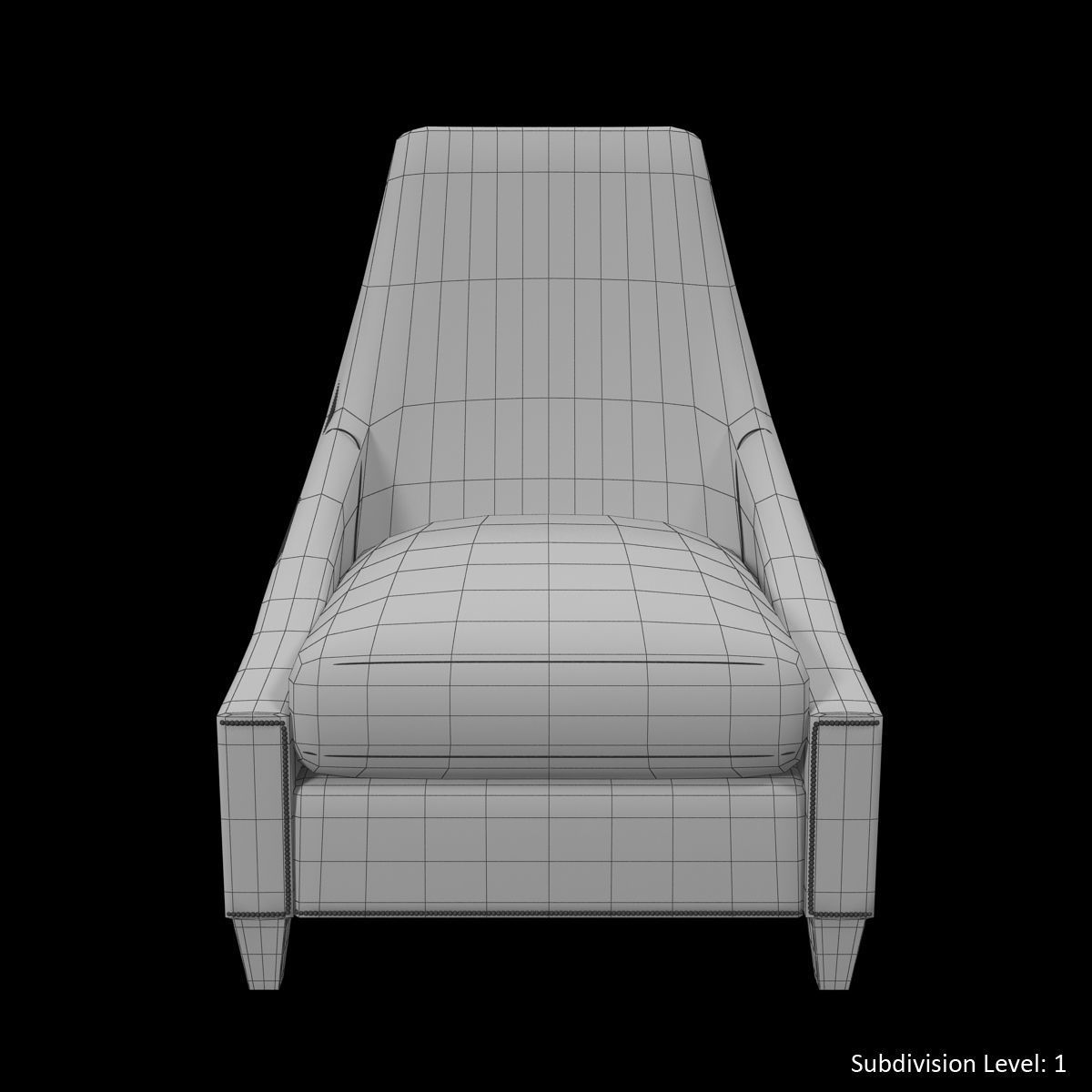 Baker Bel Air Lounge Chair Low-poly 3D model_20