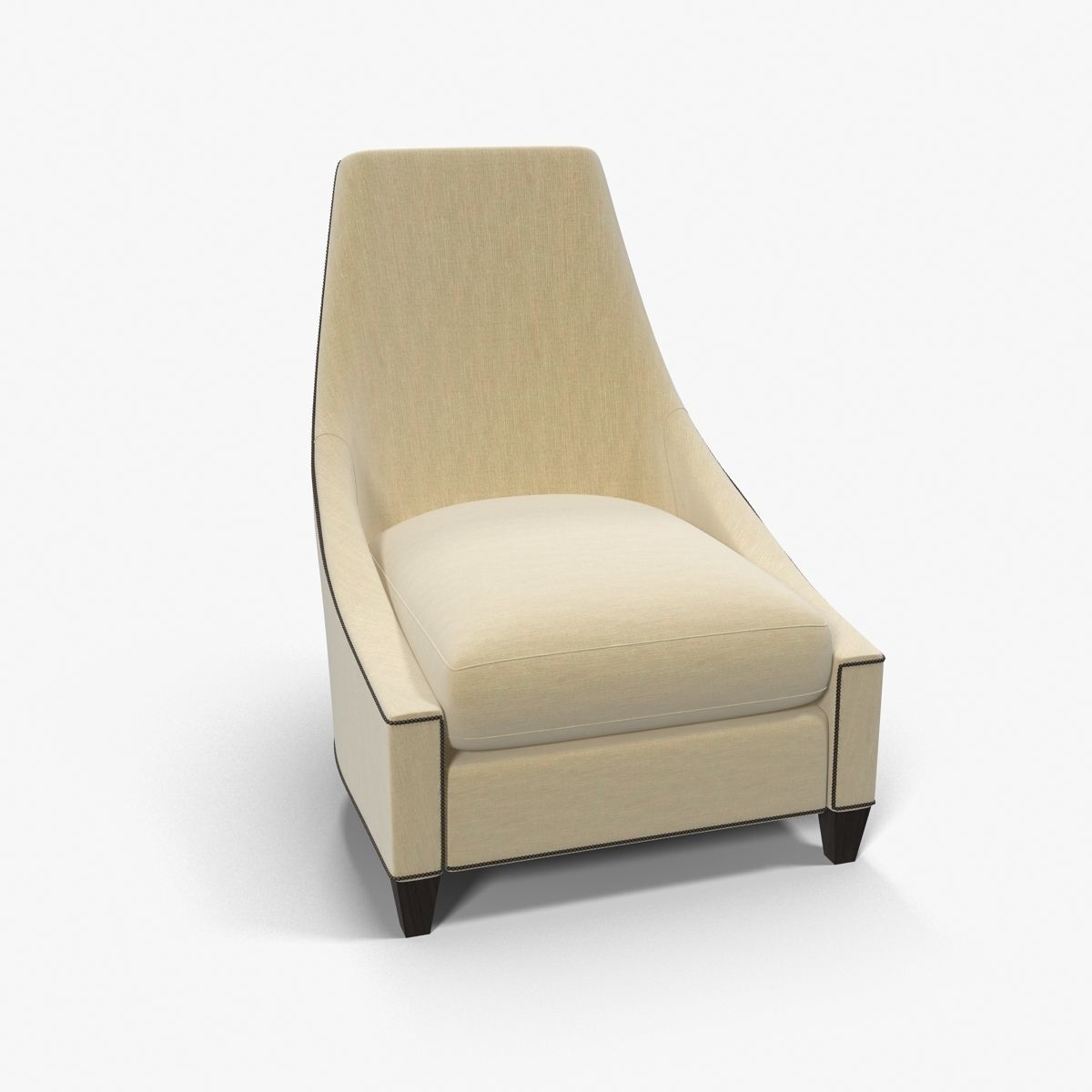 Baker Bel Air Lounge Chair Low-poly 3D model_6