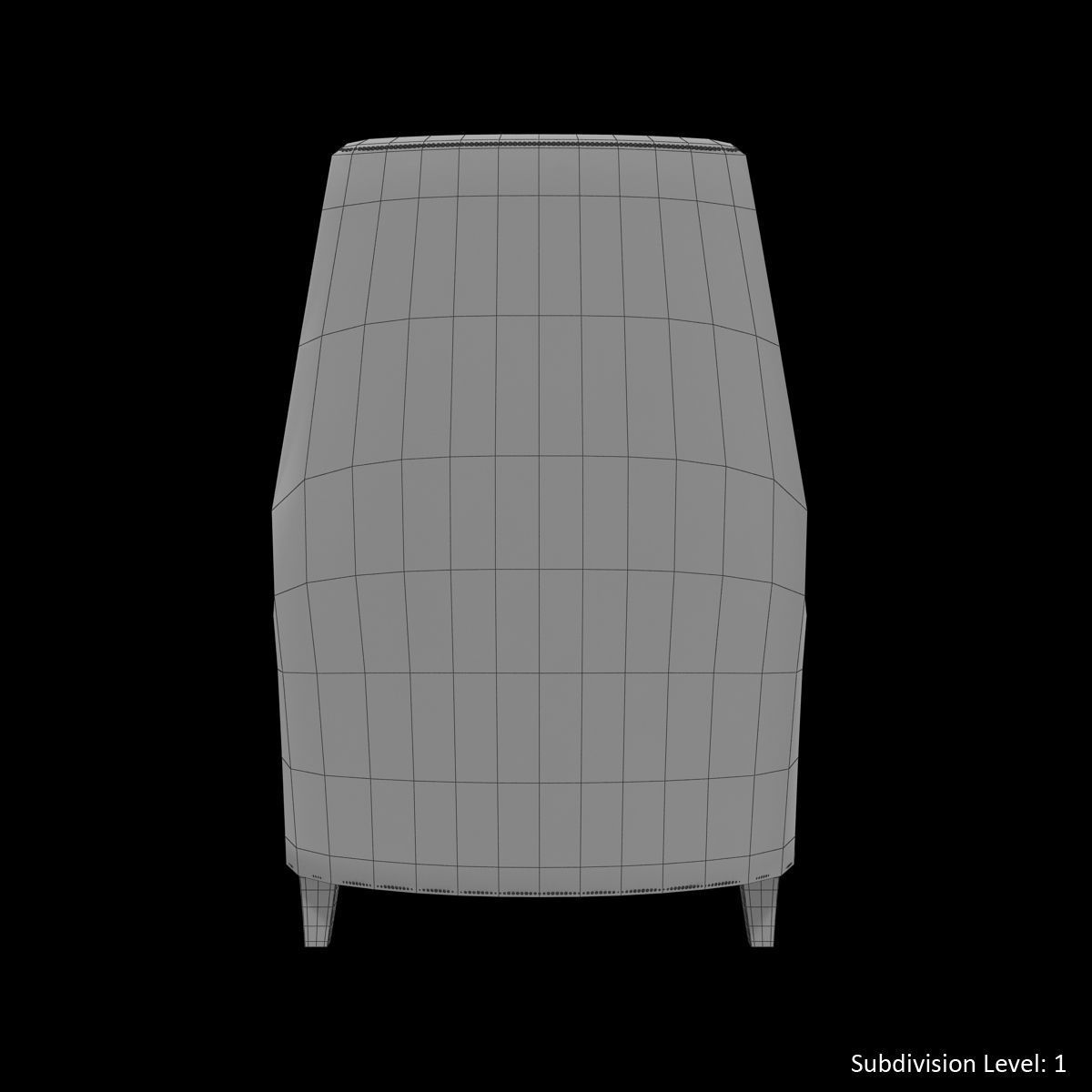 Baker Bel Air Lounge Chair Low-poly 3D model_26