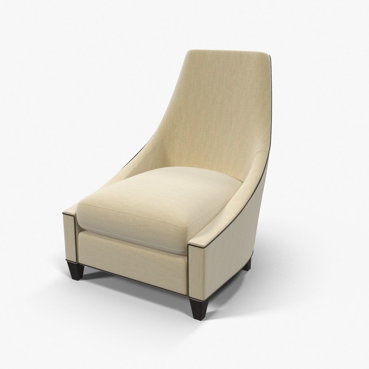 Baker Bel Air Lounge Chair Low-poly 3D model_15