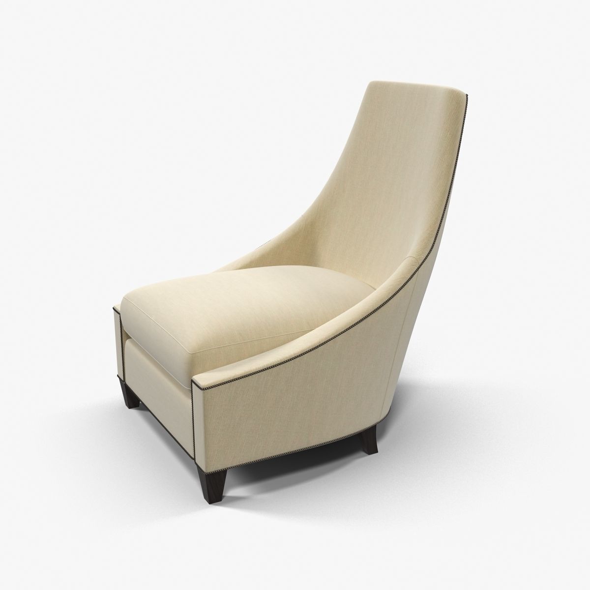 Baker Bel Air Lounge Chair Low-poly 3D model_14