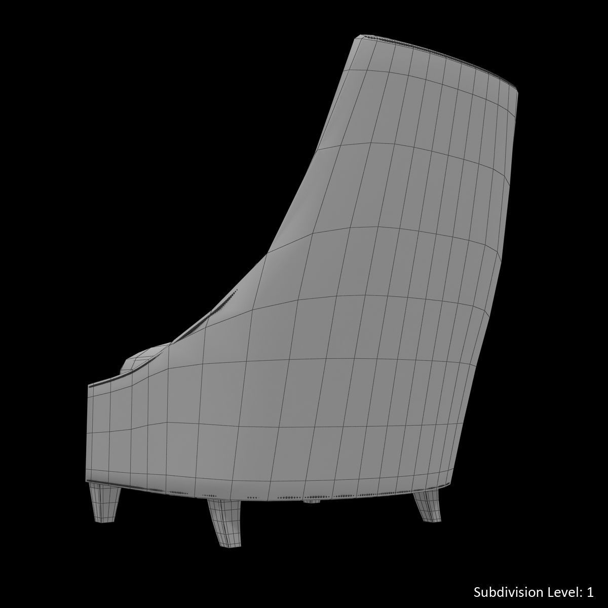 Baker Bel Air Lounge Chair Low-poly 3D model_24