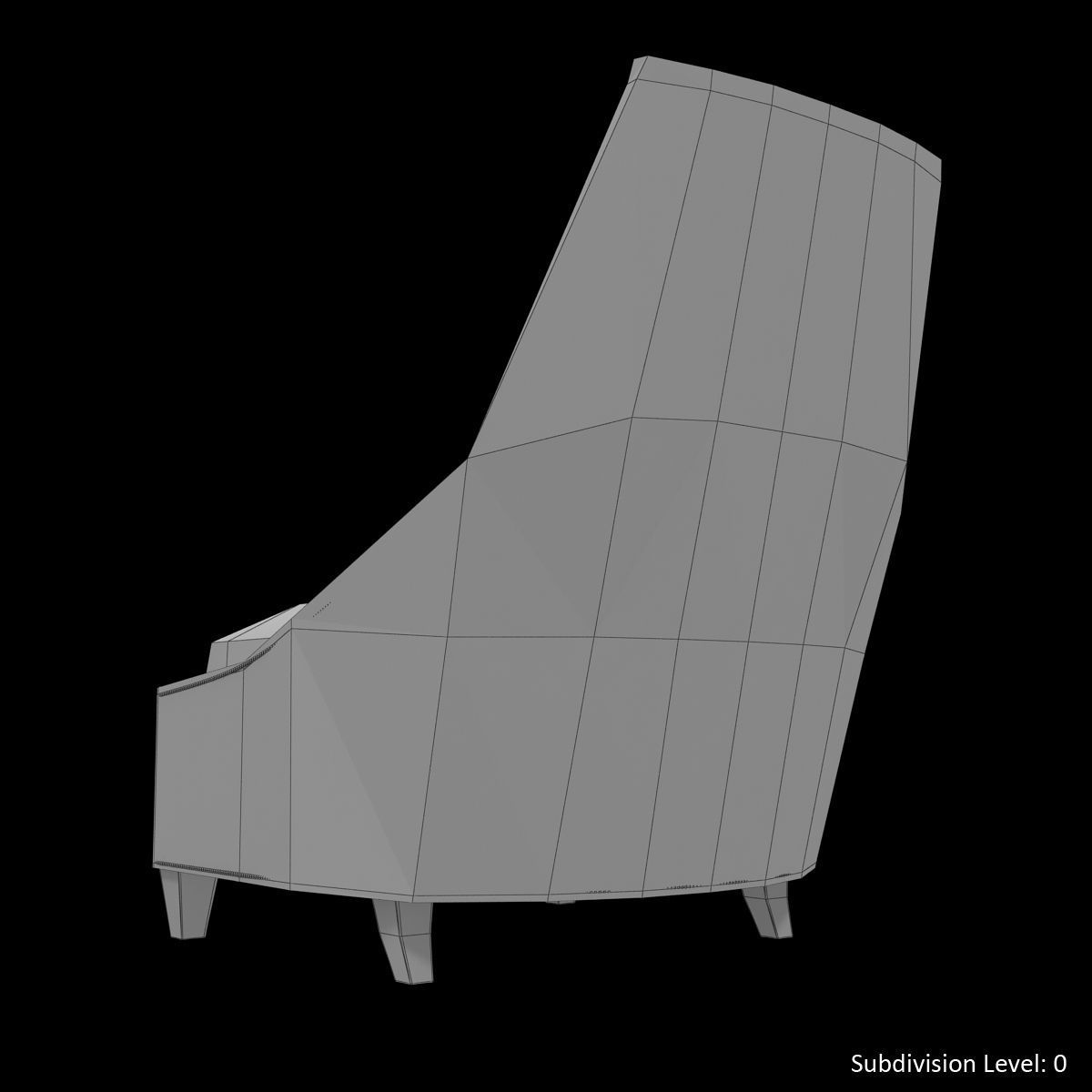 Baker Bel Air Lounge Chair Low-poly 3D model_23